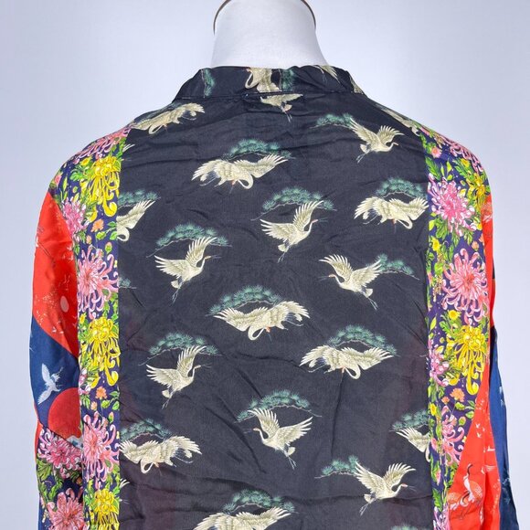 NWOT Johnny Was SPLENDID SELINE Silk Floral BUTTON DOWN Shirt Blouse Size S - Picture 7 of 14